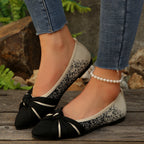 Women's Autumn Fashion Fly-Knit Slip-On Casual Shoes with Bow Detail