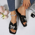 Women's Summer Flat Slide Sandals with Metal H-Buckle